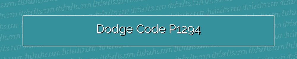 Dodge Code P1294